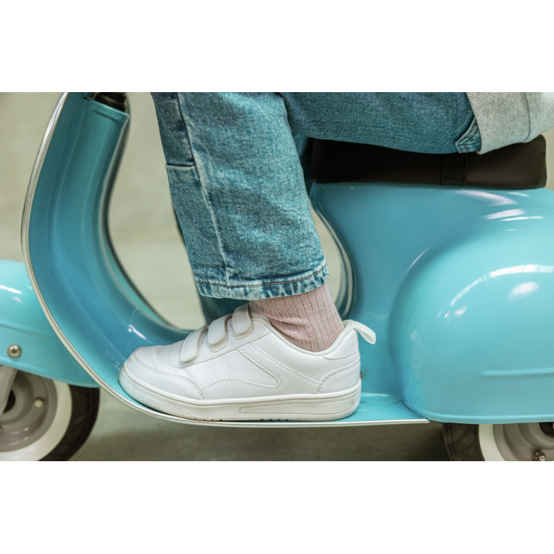 Moto Correpasillos Clásica Azul asiento polipiel | Correpasillos para Bebé