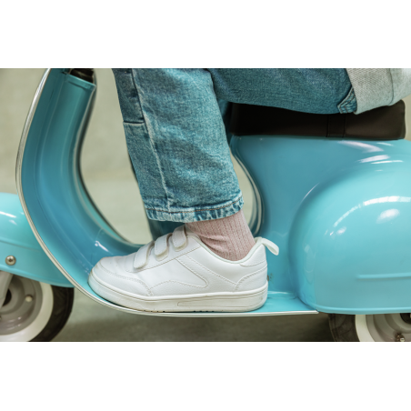 Moto Correpasillos Clásica Azul asiento polipiel | Correpasillos para Bebé