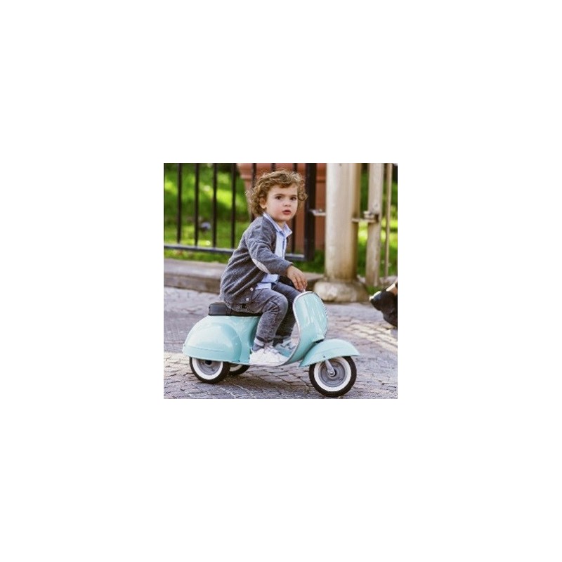 Moto Correpasillos Clásica Menta asiento en polipiel | Correpasillos para Bebé