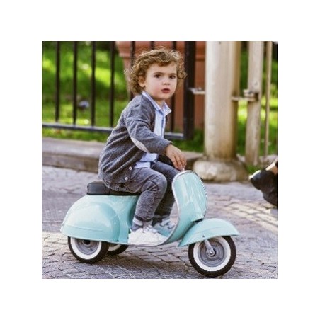 Moto Correpasillos Clásica Menta asiento en polipiel | Correpasillos para Bebé