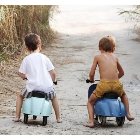 Moto Correpasillos Clásica Menta asiento en polipiel | Correpasillos para Bebé