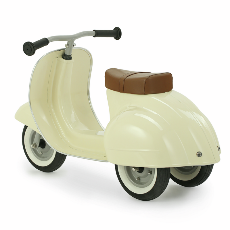 Moto Correpasillos Clásica Crema | Correpasillos para Bebé