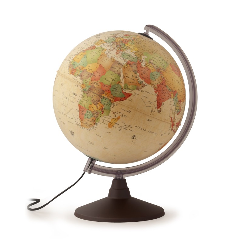 Globo terráqueo Marco Polo 30 cm iluminado con lupa – PedalinoShop