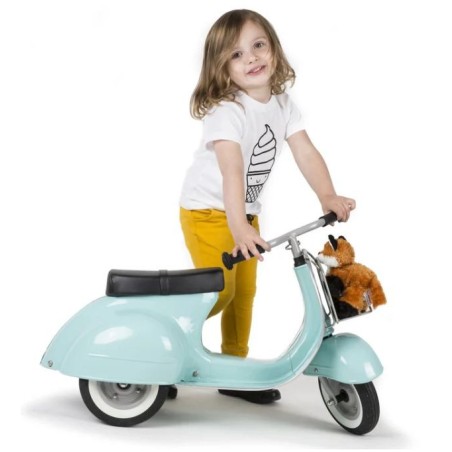 Moto Correpasillos Clásica Menta asiento en polipiel | Correpasillos para Bebé