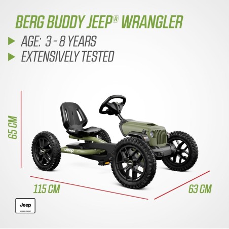 Kart BERG Buddy Jeep® Wrangler – Pedales 3‑8 años | PedalinoShop Kart BERG Buddy Jeep® Wrangler – Pedales 3‑8 años | PedalinoShop