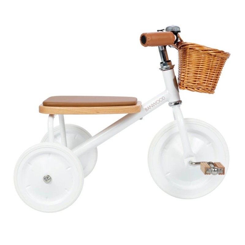Triciclo Vintage Banwood Trike Blanco| Estilo Clásico y Retro