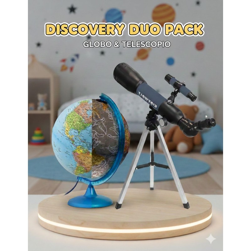 Pack Discovery Duo: Globo Terráqueo Night&Day y Telescopio Infantil