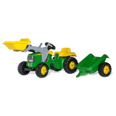 Tractor John Deere con Pala y Remolque a Pedales | PedalinoShop