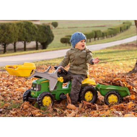 Tractor John Deere con Pala y Remolque a Pedales | PedalinoShop