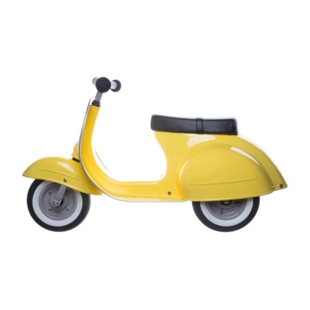 Moto Correpasillos Clásica Amarilla con asiento polipiel | Correpasillos para Bebé