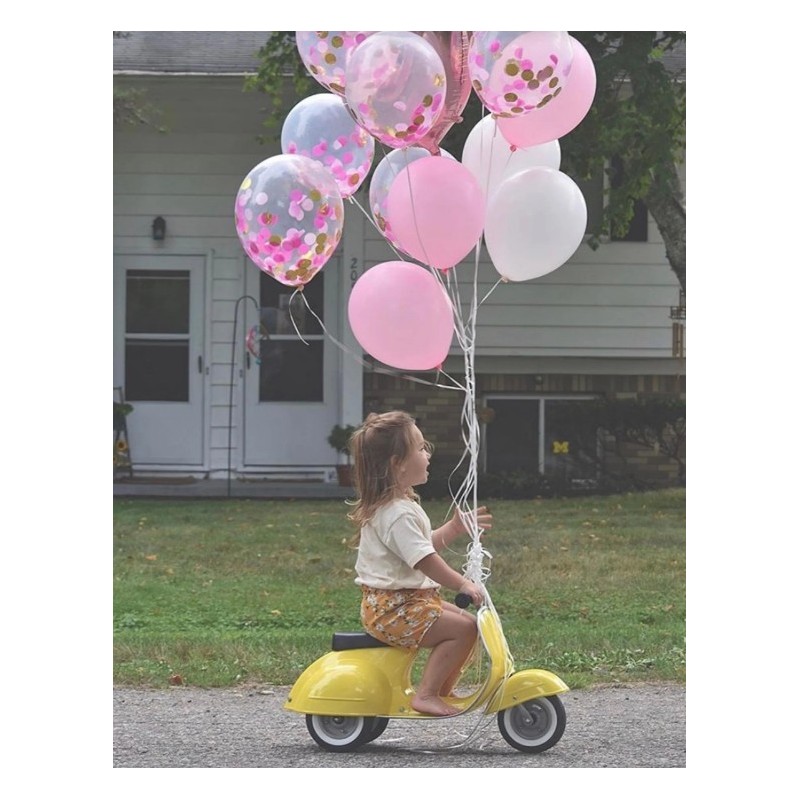 Moto Correpasillos Clásica Amarilla con asiento polipiel | Correpasillos para Bebé