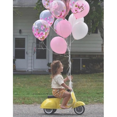 Moto Correpasillos Clásica Amarilla con asiento polipiel | Correpasillos para Bebé